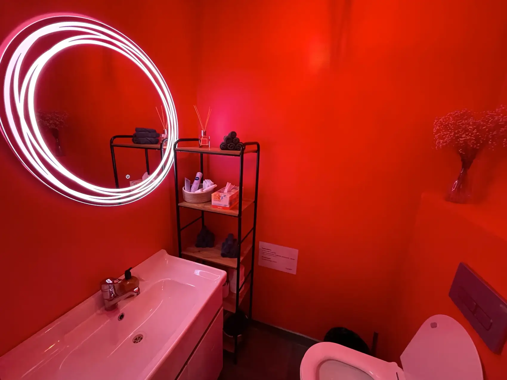 Instagram-worthy restroom at hide.uz beauty salon in Tashkent